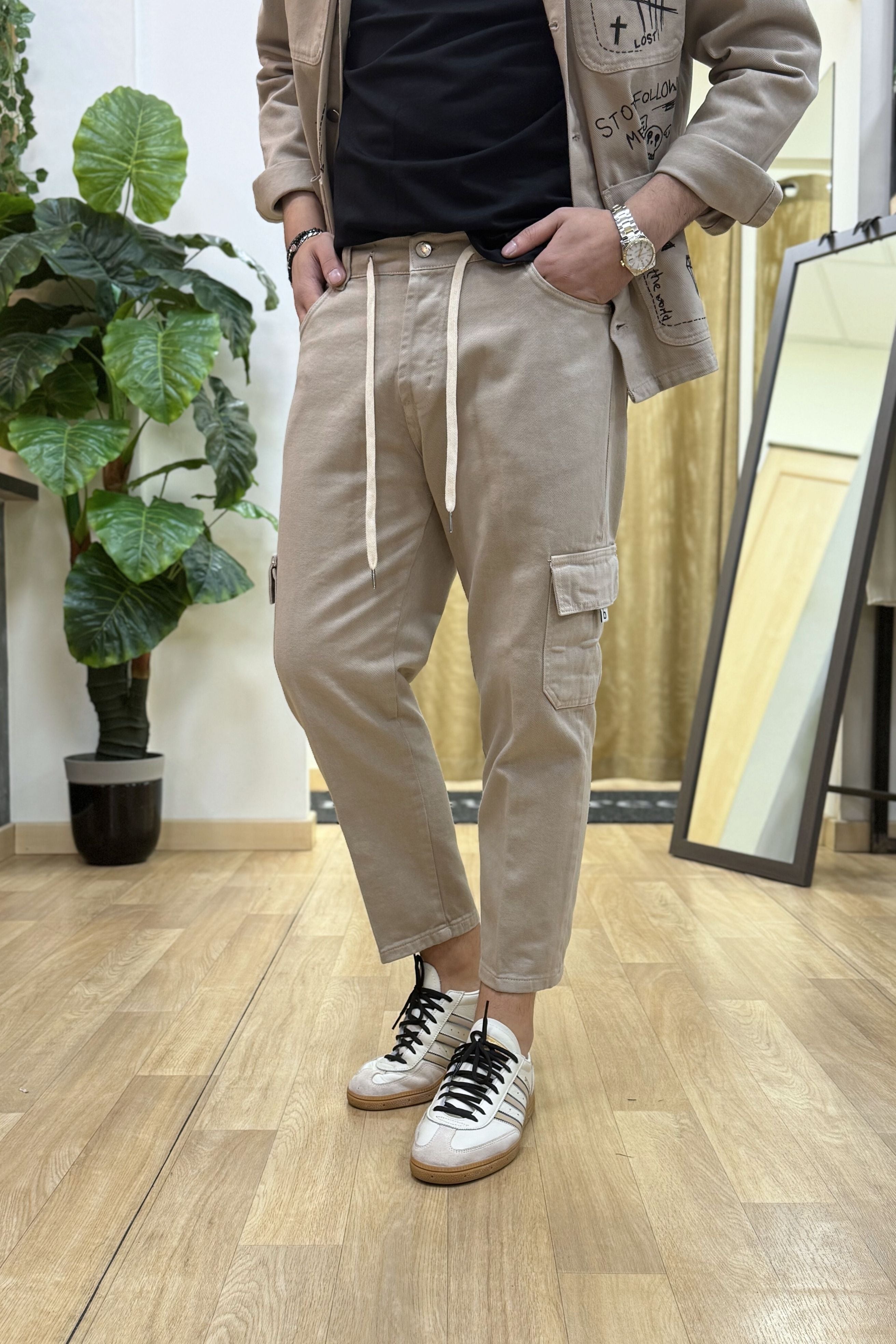 PantaJeans カーゴ ダークベージュ