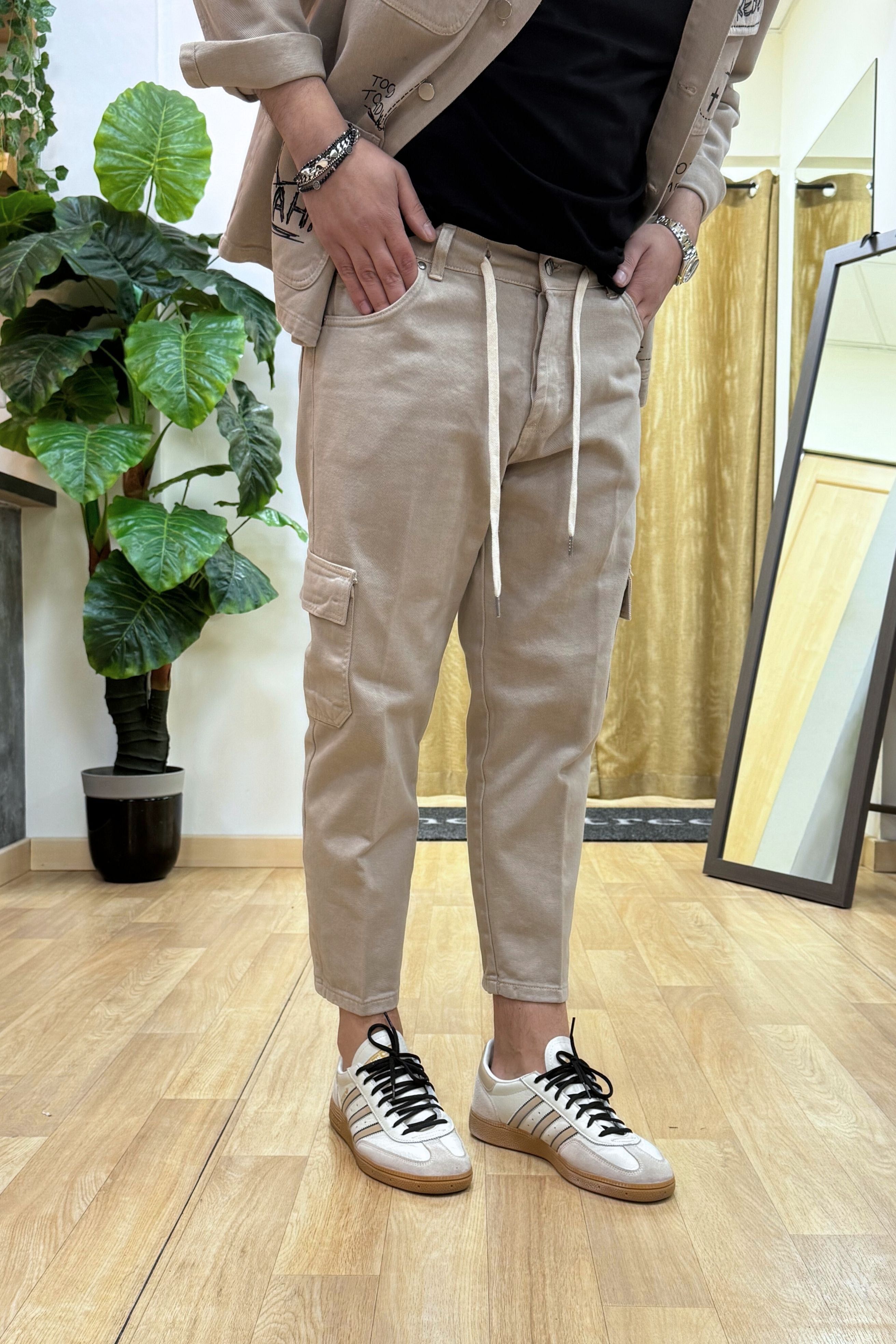 PantaJeans カーゴ ダークベージュ