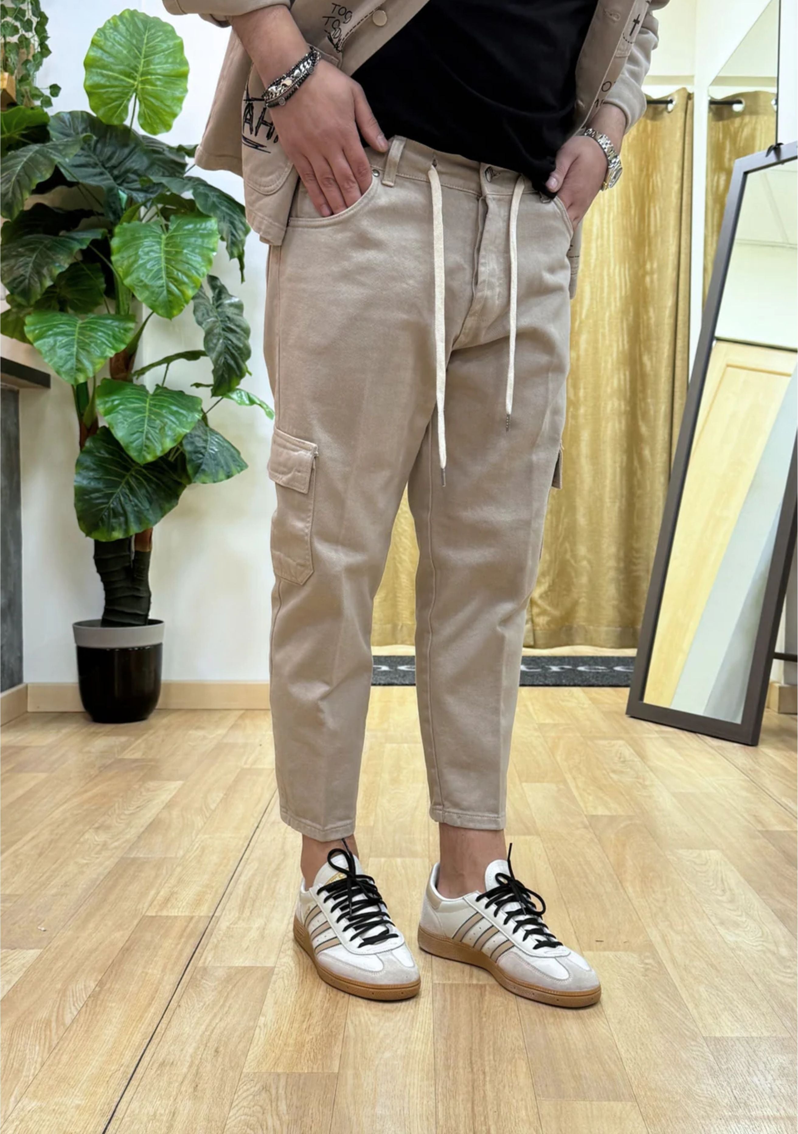 PantaJeans カーゴ ダークベージュ