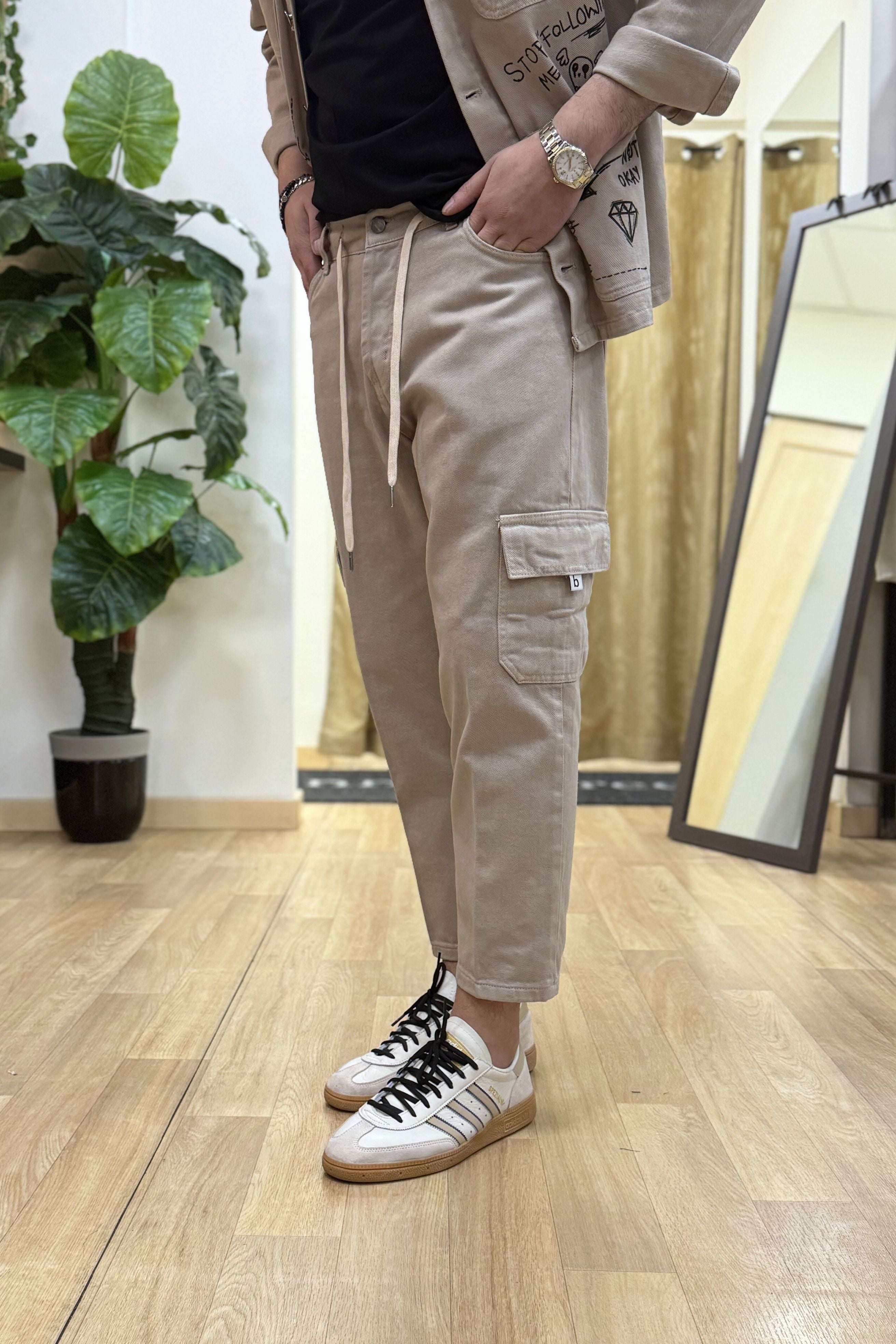 PantaJeans カーゴ ダークベージュ